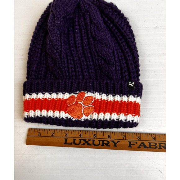 Clemson Tigers 47 Beanie Toboggan Hat Women's Orange Purple College Outdoors - Picture 6 of 8